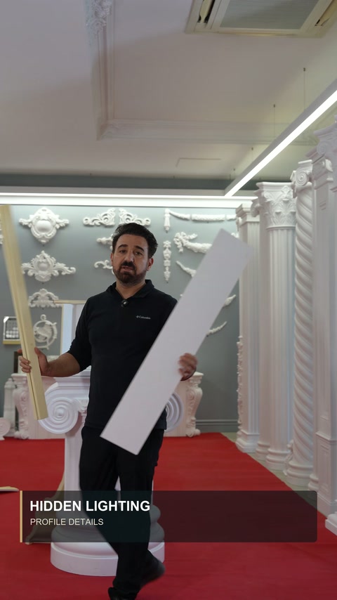 Özel gizli ışık profilinin uzun ve düz gövde kesiti