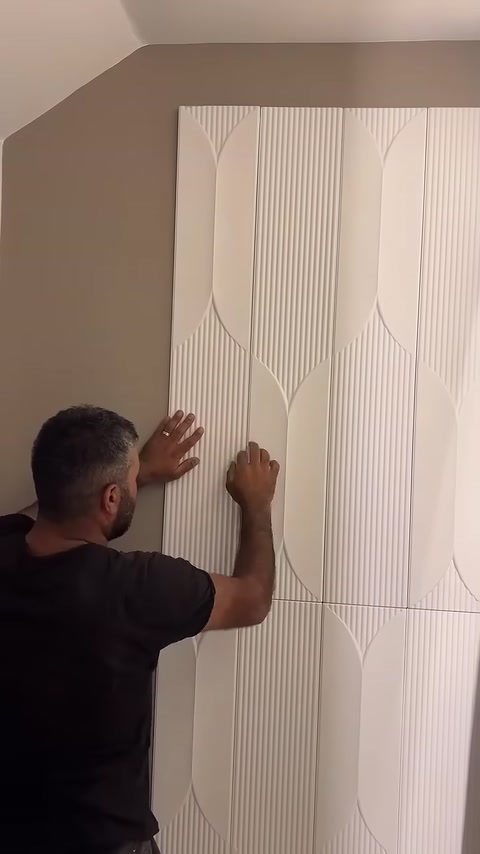 Poliüretan 3D Desenli Duvar Paneli Montajı