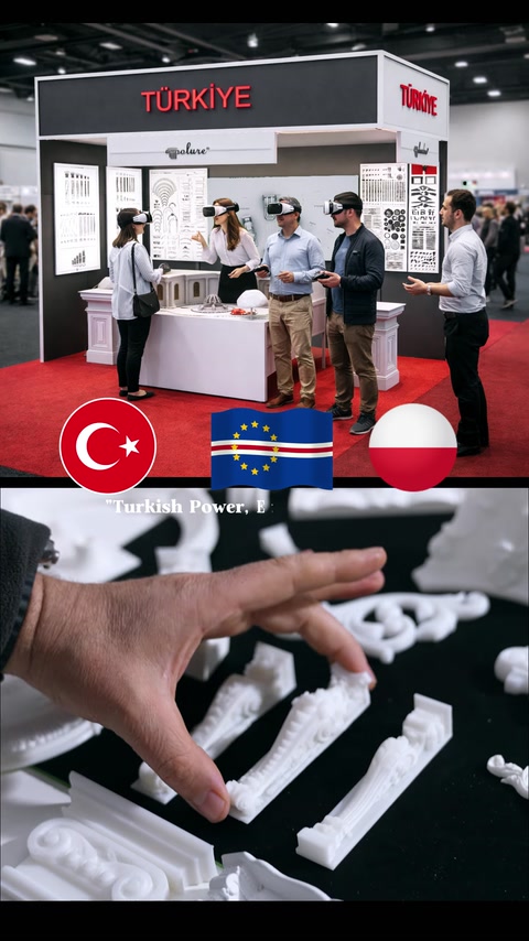 Elde incelenen kıvrımlı poliüretan dekoratif profil detayı