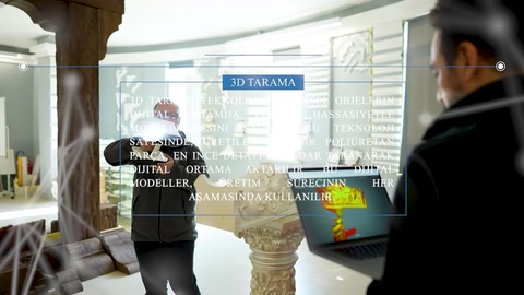 Showroom duvarında dekoratif panel ve çıta uygulaması tarayıcıyla görüntüleniyor