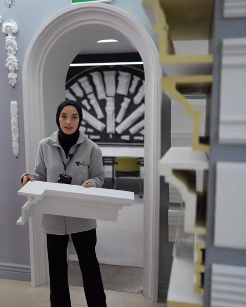 Elde tutulan söve profili ve raftaki kesit örnekleri