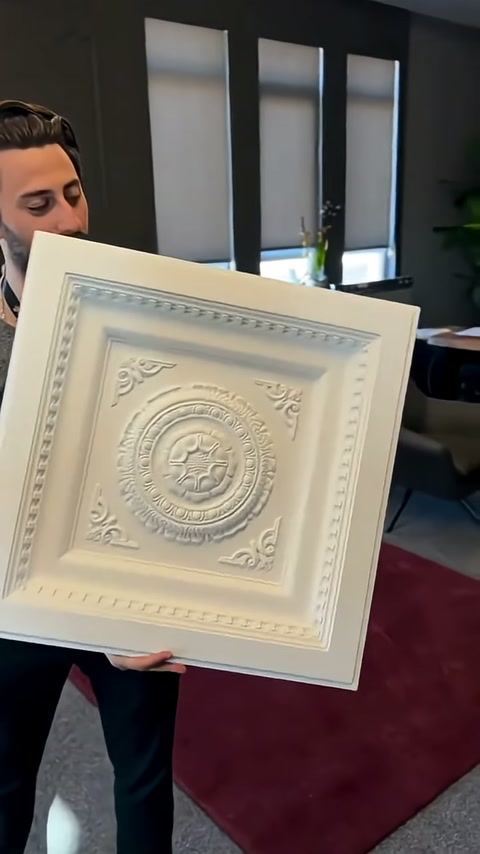 Kare Kaset Kubbe ve Geometrik Poliüretan Tavan Panelleri