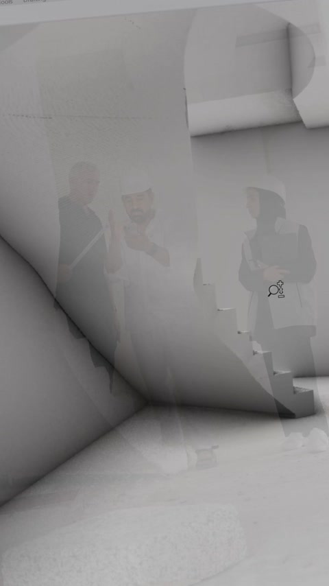 Serbest formlu merdivenin dijital ikizi ayrıntılarıyla gösteriliyor