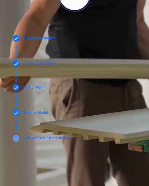 Fugalı panelin kanallı kesiti yakın planda inceleniyor