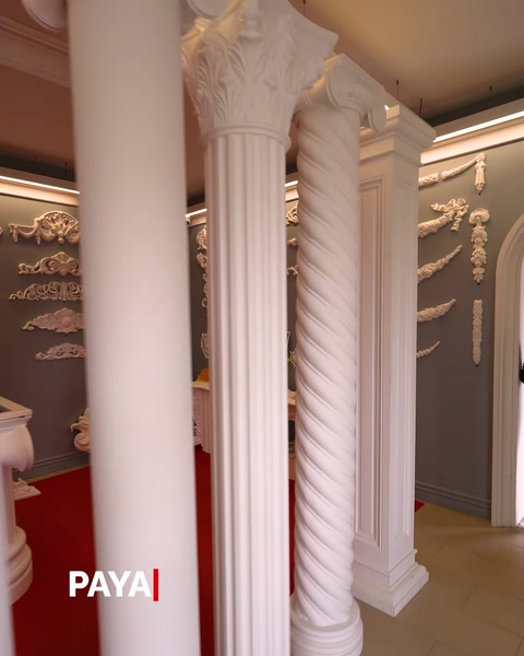 Farklı desenli paye ve sütun modelleri yan yana