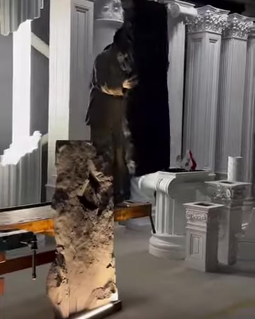 Dekoratif kaya panelin arka ve yan yapısı gösteriliyor