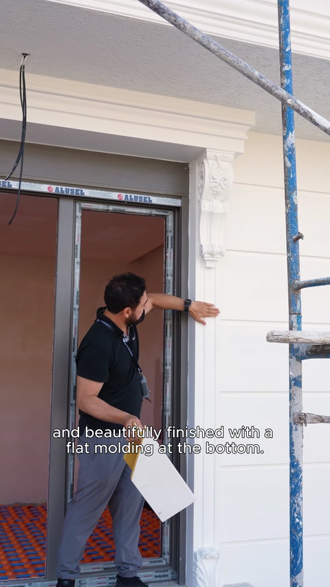 Pencere kenarında kullanılan düz söve profilinin yerleşimi