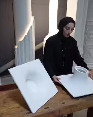 Sunucu dış bükey armatürü masadaki diğer modelin yanına indiriyor