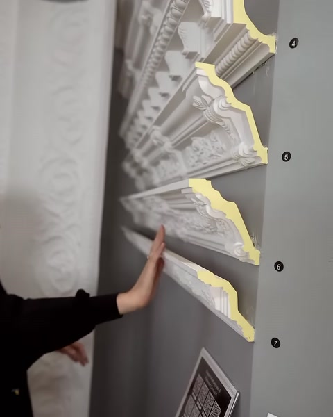 Kartonpiyer modellerinin sarı kesit yüzeyleri ve kabartmaları detaylandırılıyor