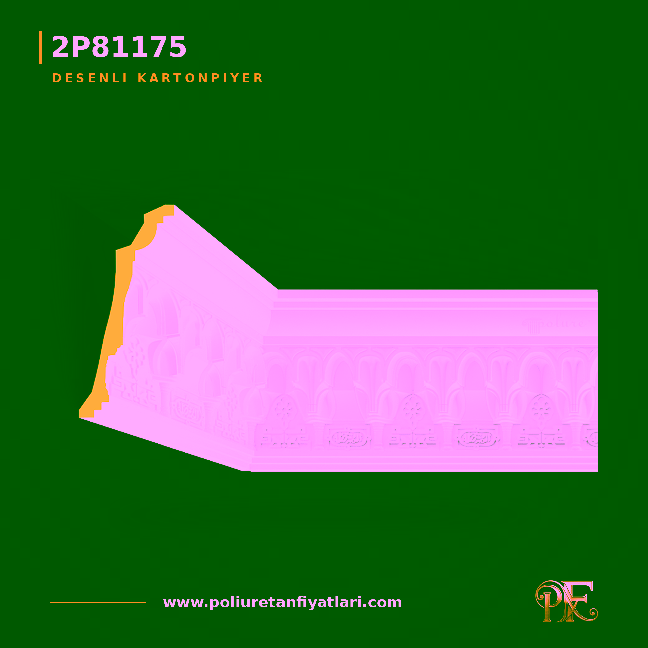 Poliüretan Desenli Kartonpiyer Model 21x47 cm Tavan Çıtası