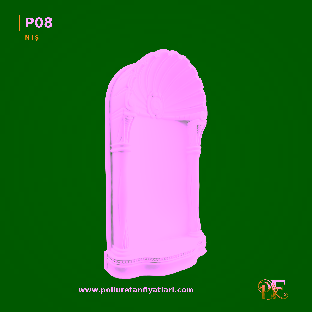 Poliüretan Aplik ve Niş Modeli 204x517x942 mm Istiridye