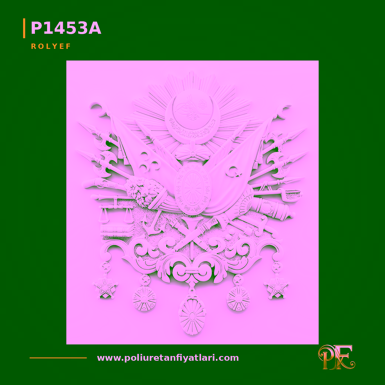 82x73 cm Akant Motifli Poliüretan Rölyef Panel Modeli