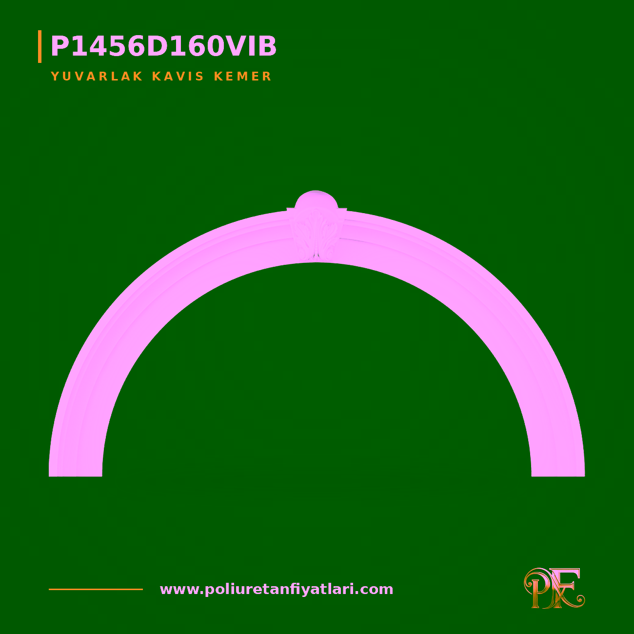 Poliüretan Kilit Taşlı Yuvarlak Kavis Kemer 211x2000 mm