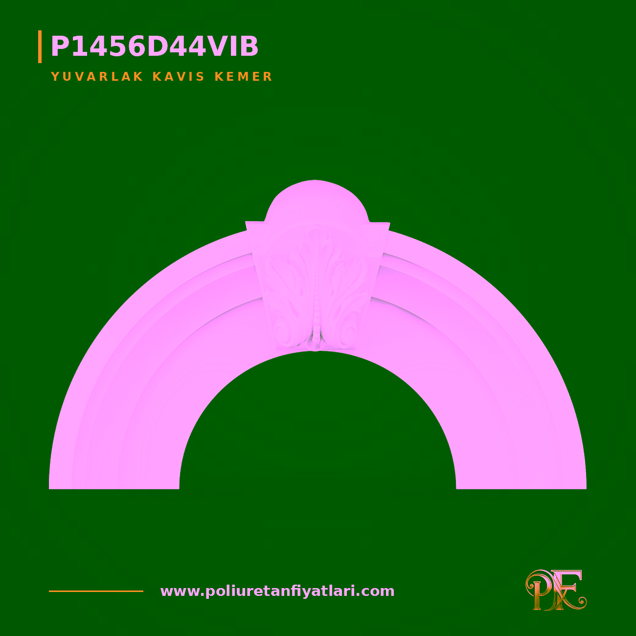 Poliüretan Yaprak Motifli Yuvarlak Kavis Kemer 211x840 mm