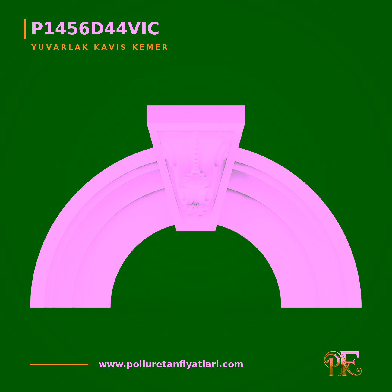 Poliüretan Kilit Taşlı Yuvarlak Kavis Kemer 221x840 mm