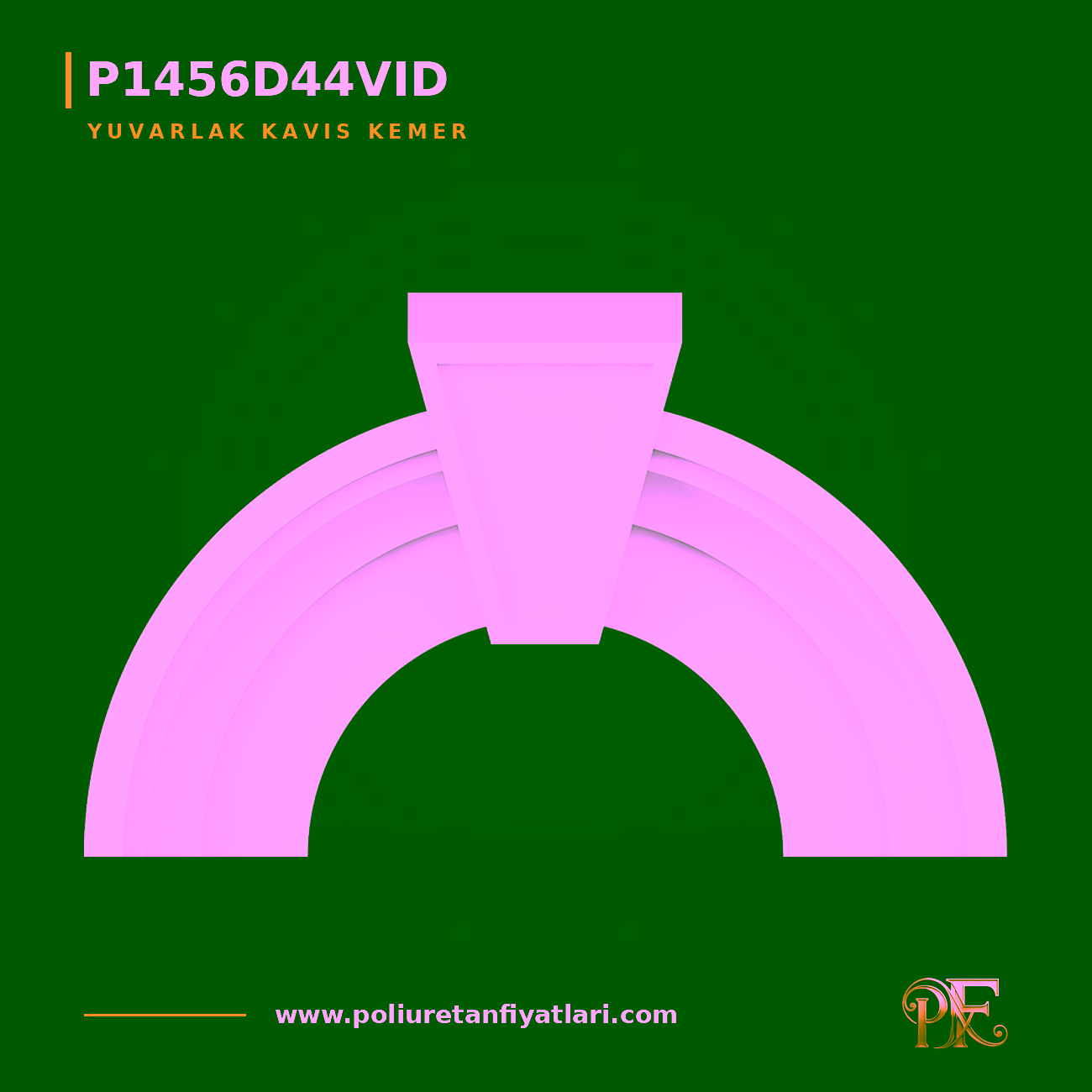 Poliüretan Kilit Taşlı Yuvarlak Kavis Kemer 170x840 mm