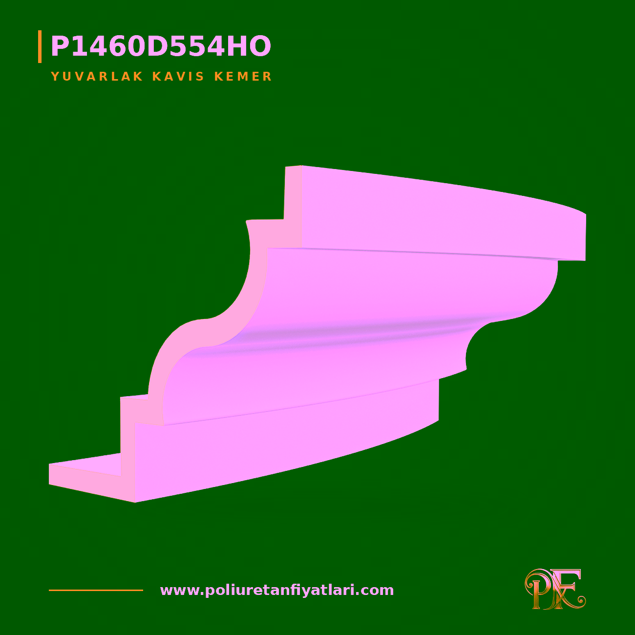 Poliüretan Yuvarlak Kavis Kemer 595x1295x480 mm Dekoratif Model