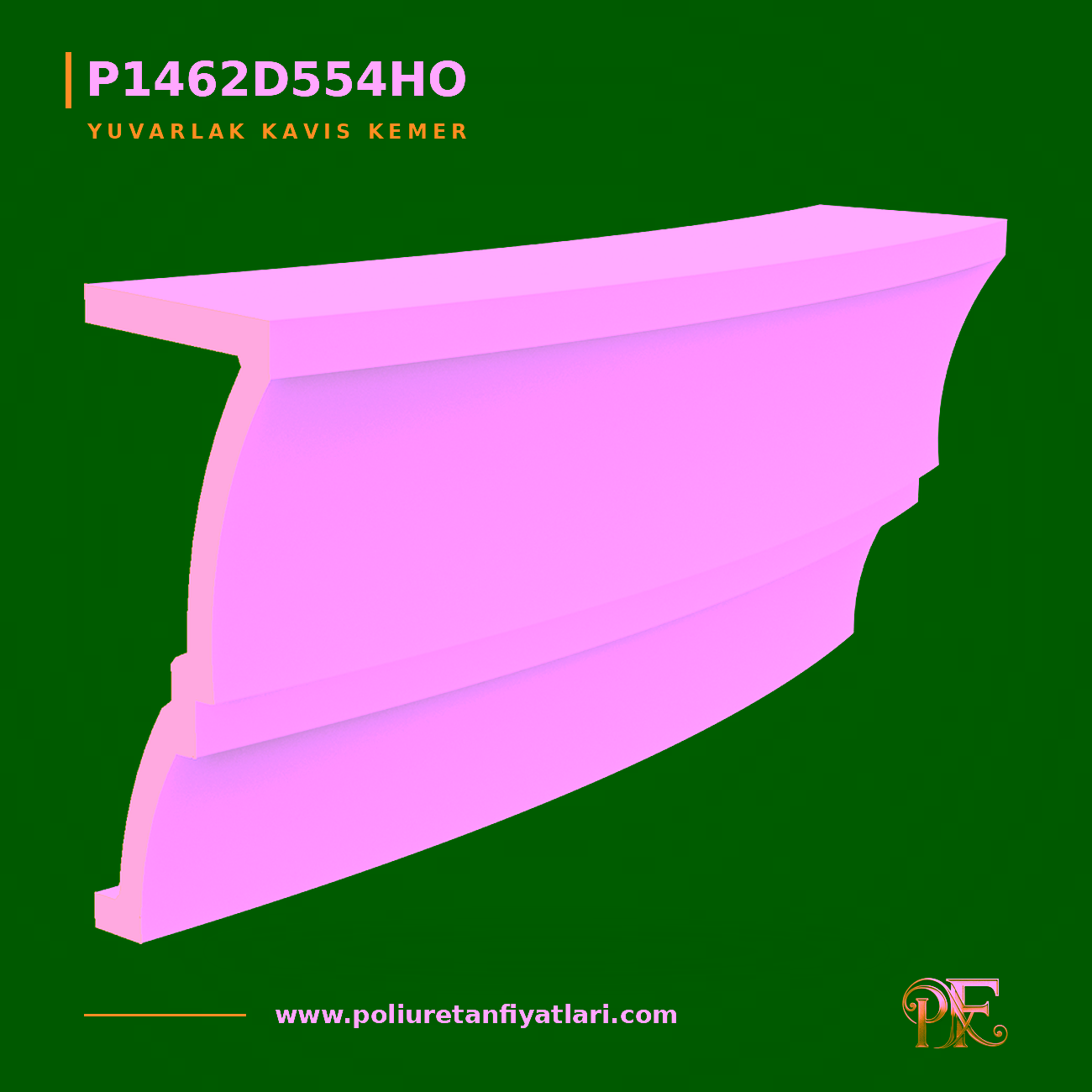 Poliüretan Yuvarlak Kavis Kemer Söve Modeli 238x1153 mm
