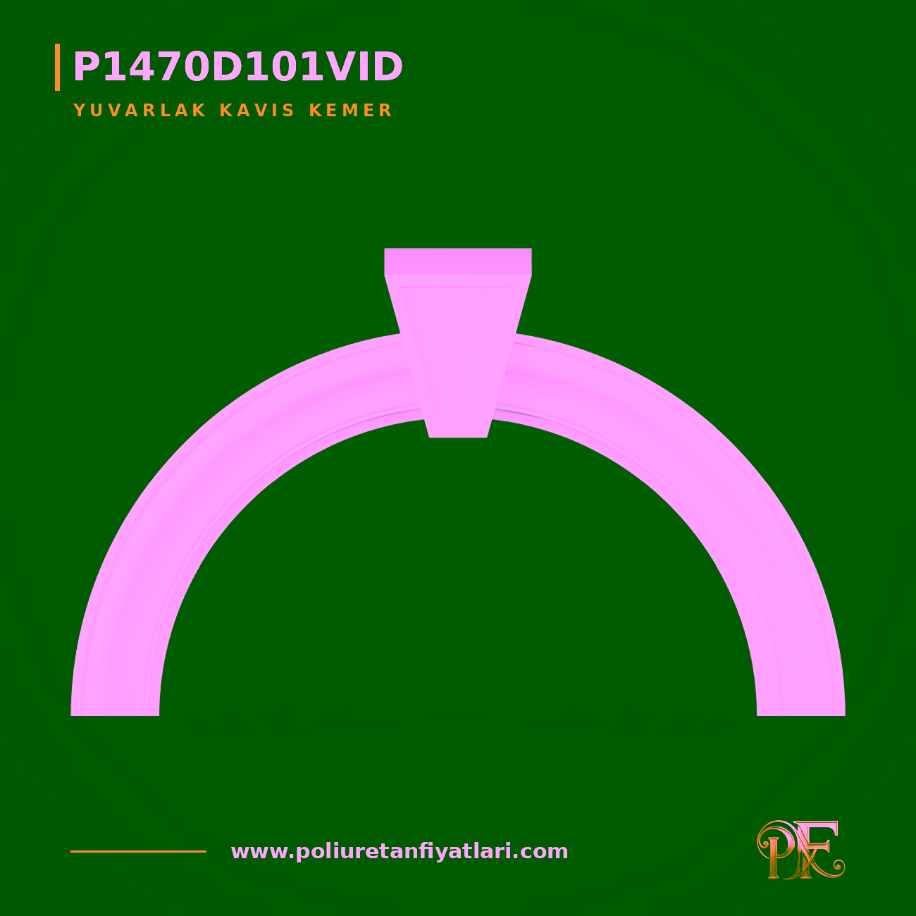 Poliüretan Kilit Taşlı Yuvarlak Kavis Kemer 170x1309x801 mm