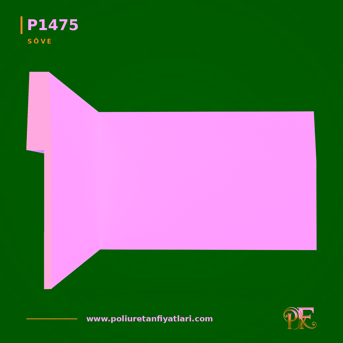 Poliüretan 361 mm Düz Söve Profili 42x2400 mm Modeli