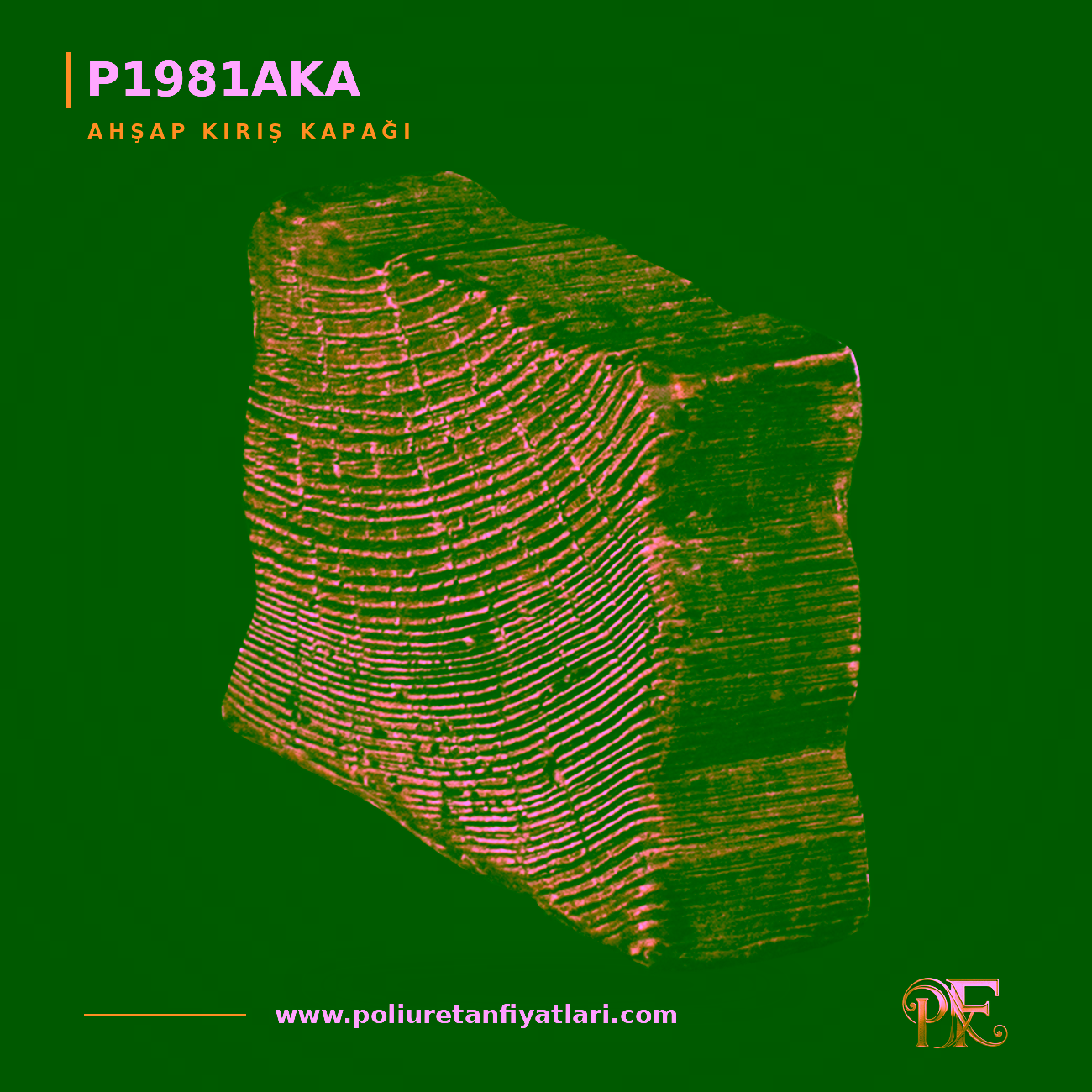 Poliüretan Ahşap Dokulu Kiriş Kapağı 65x94x30 mm
