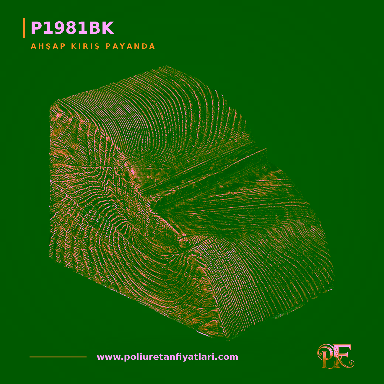 Poliüretan Ahşap Görünümlü Kiriş Payandası 124x124x174 mm