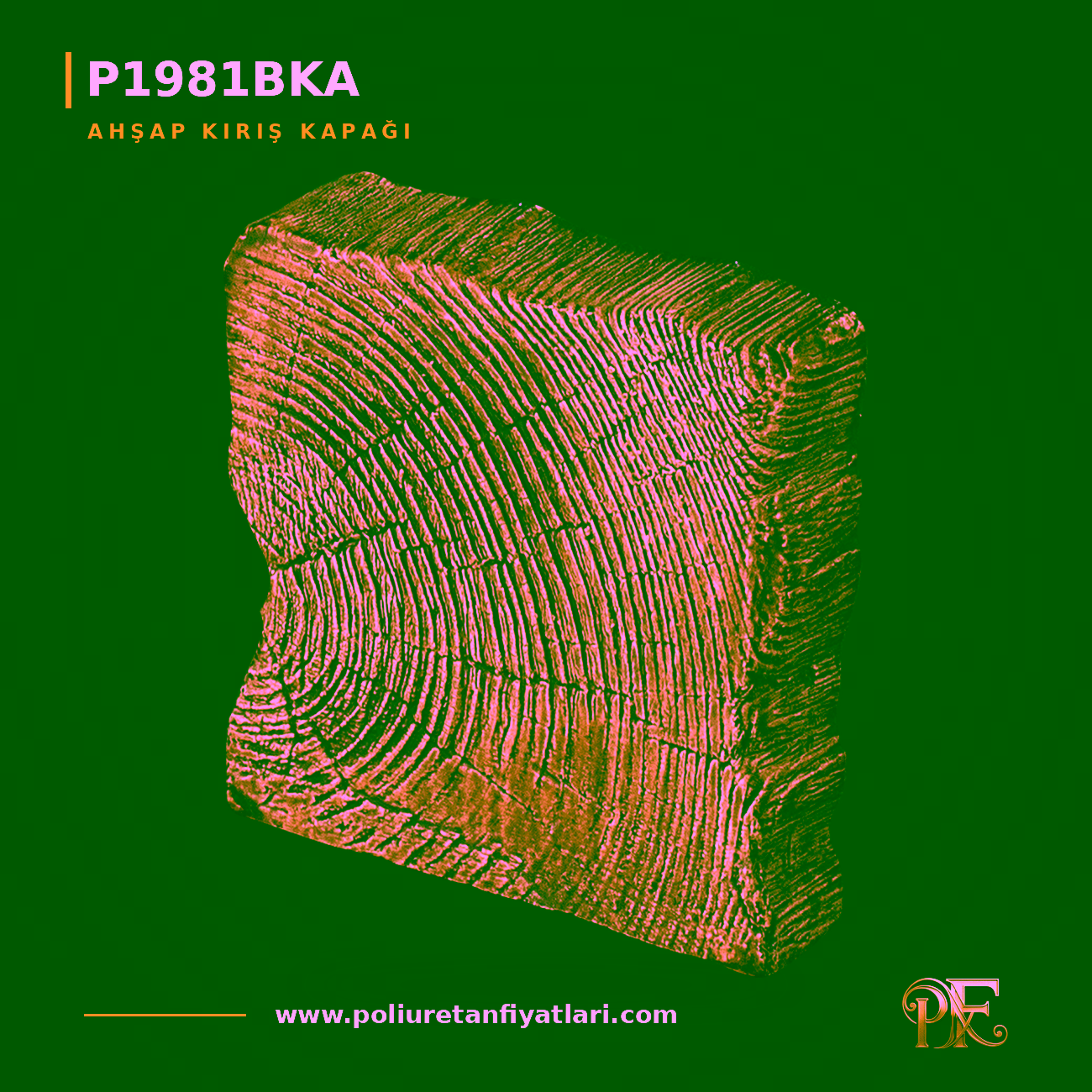 Poliüretan Ahşap Görünümlü Kiriş Kapağı 120x120x30 mm