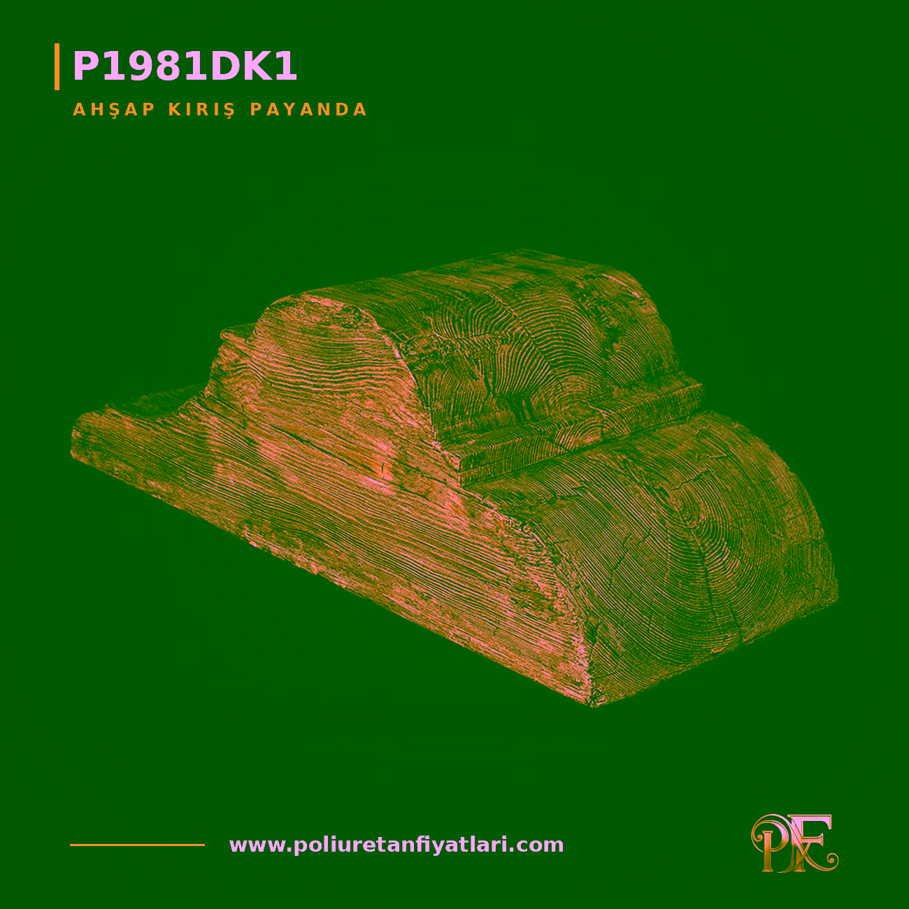 Poliüretan Ahşap Kiriş Payanda 290x345x920 mm Kütük Modeli