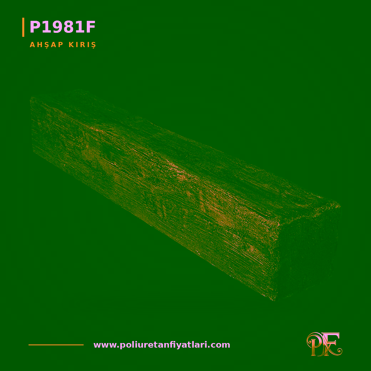Poliüretan Ahşap Görünümlü Kiriş Mertek 160x3000x165 mm