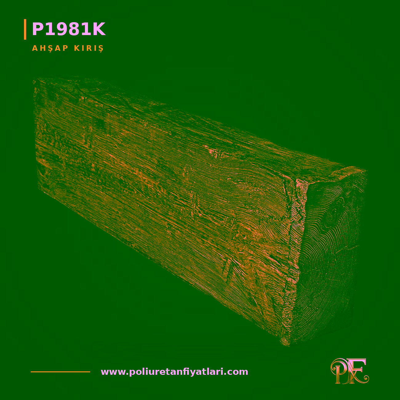 Poliüretan 150x306 mm Ahşap Görünümlü Kütük Kiriş Modeli