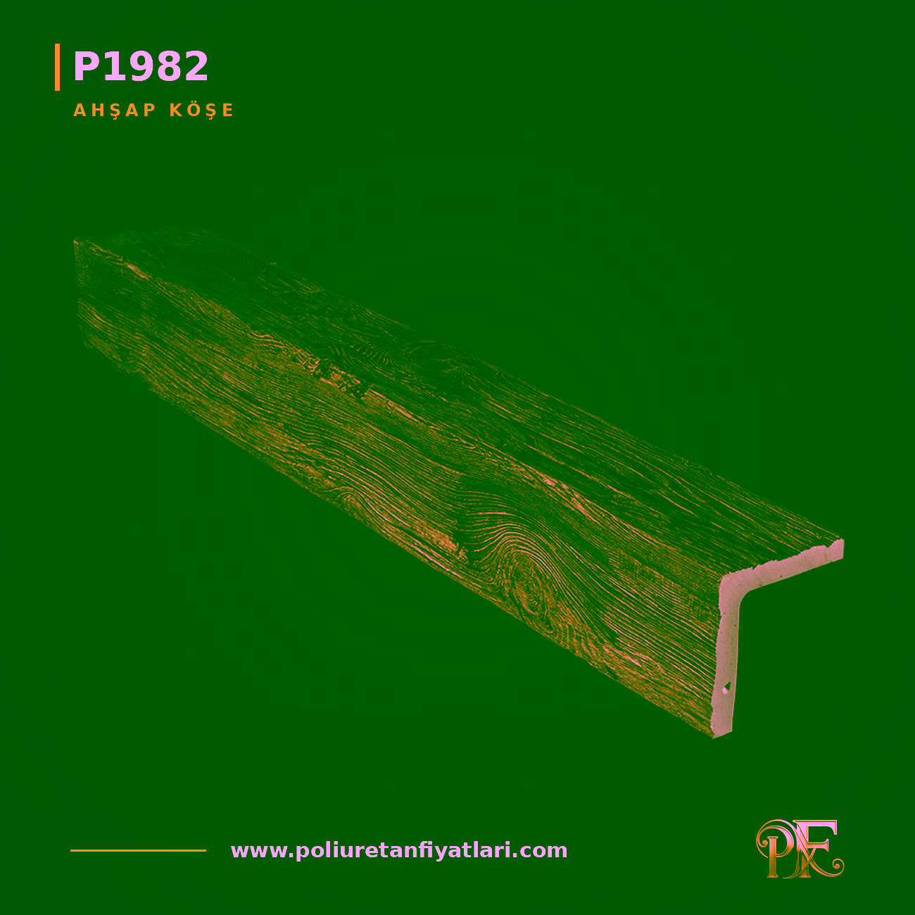 Poliüretan Ahşap Görünümlü Köşe Kiriş 133x133 mm Modeli
