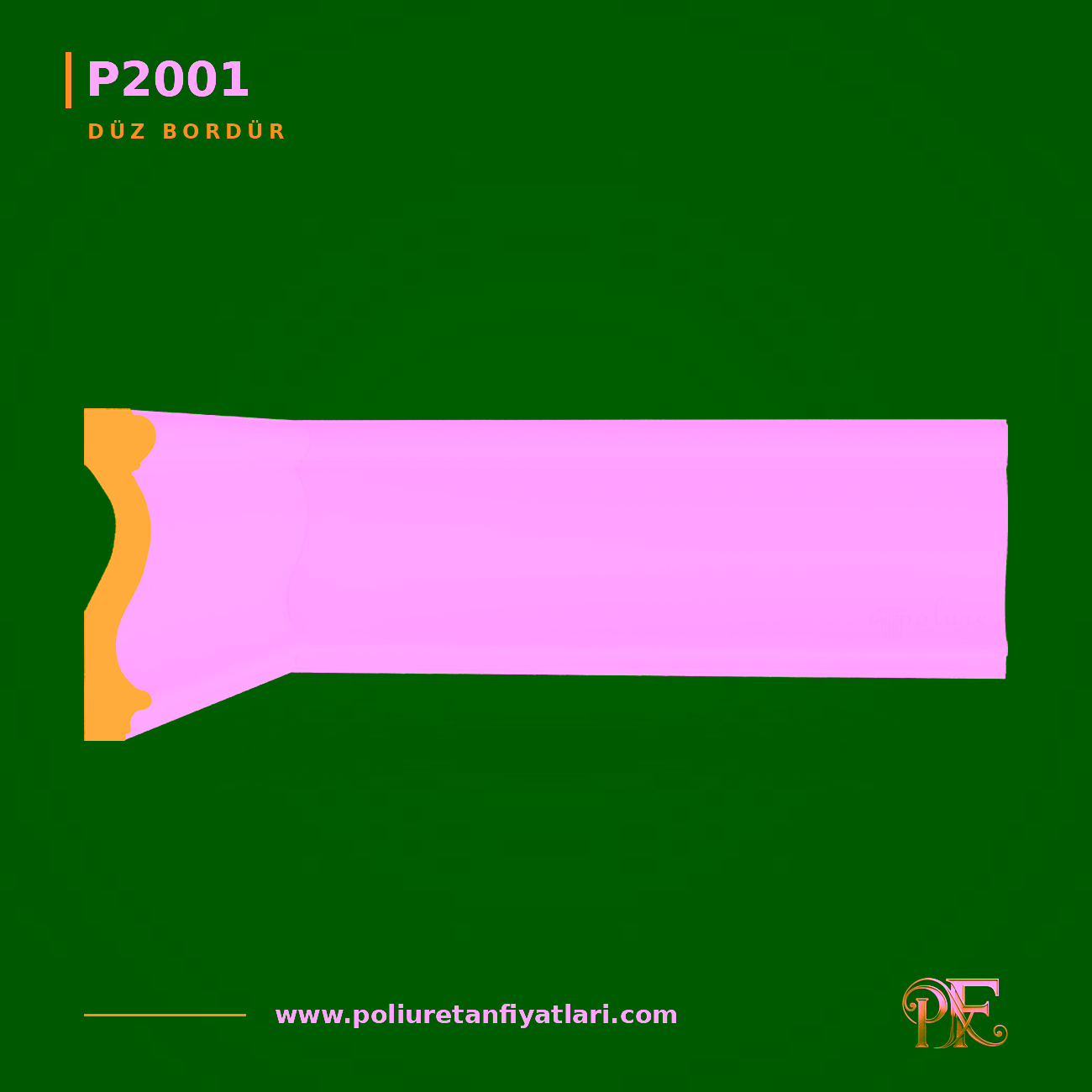 Poliüretan Düz Bordür Profil 27x123 mm Duvar Çıtası