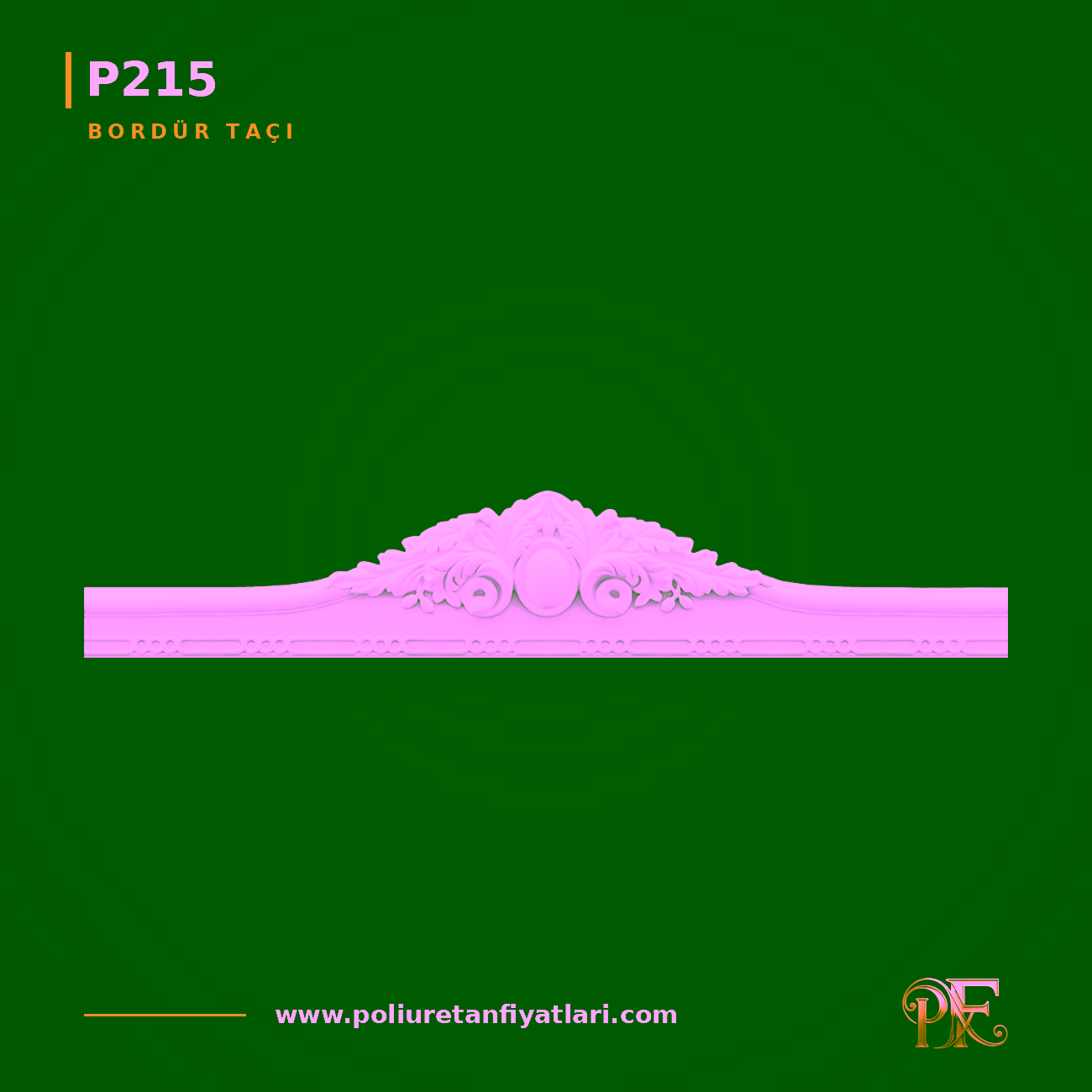 Poliüretan 54x1280x230 mm Oyma Detaylı Bordür Taçı Modeli