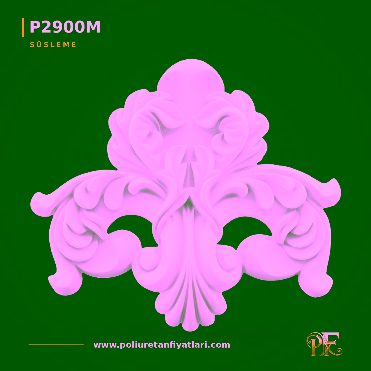 Poliüretan 270×310 mm Klasik Kabartma Süsleme Motifi