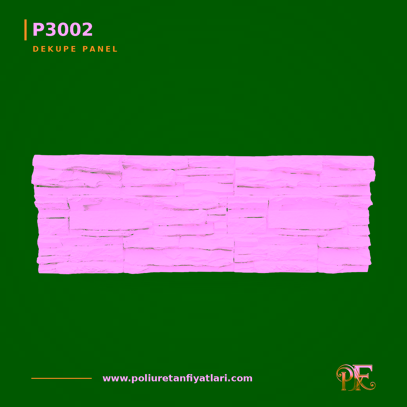 Poliüretan Dekupe Panel 300x950 mm Taş Dokulu Duvar Paneli