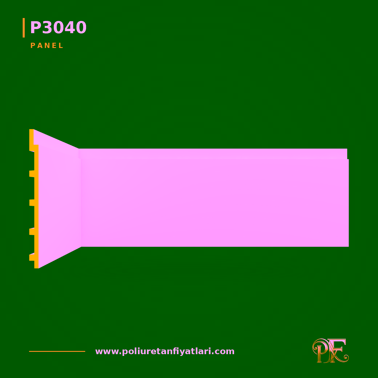 Poliüretan 3D Rölyef Dekoratif Duvar Paneli 45x250 cm