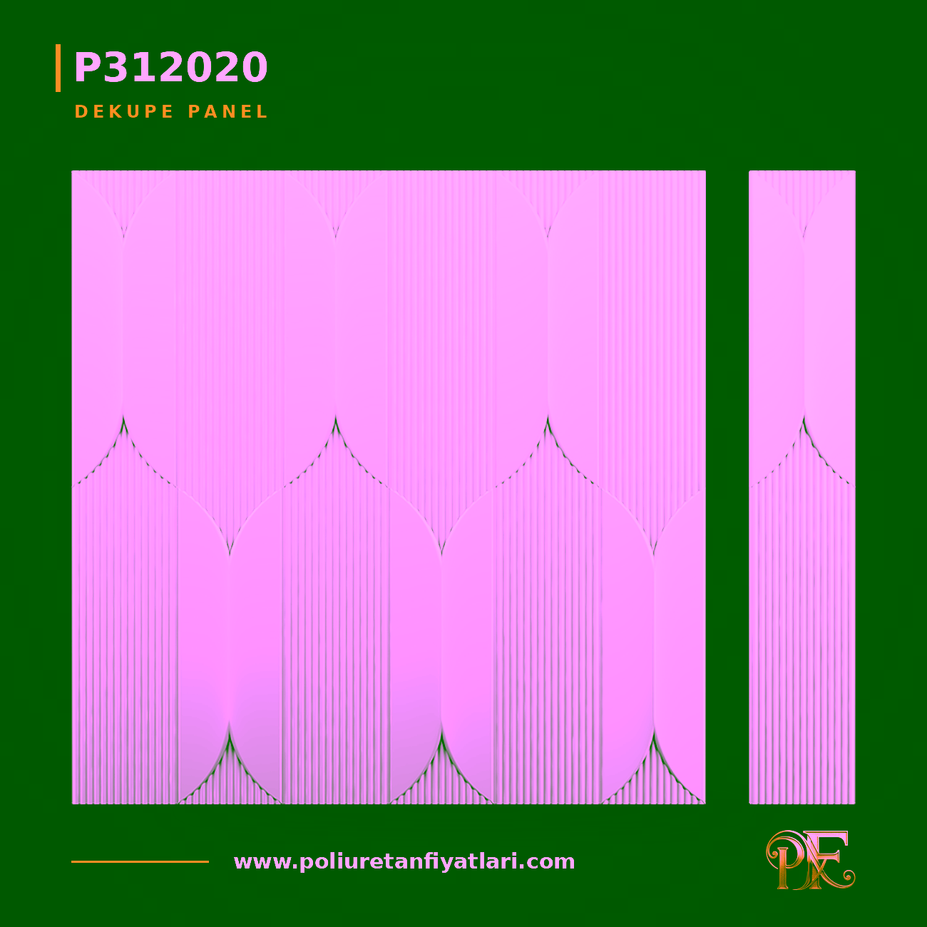 120x20 cm Oyma Desenli Poliüretan Dekupe Duvar Paneli Modeli