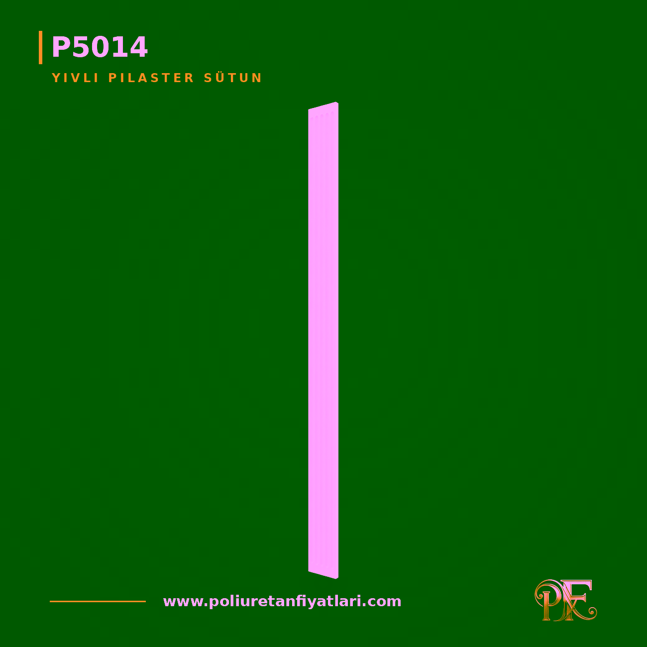 Poliüretan Yivli Pilaster Sütun Gövdesi 20x140x2000 mm