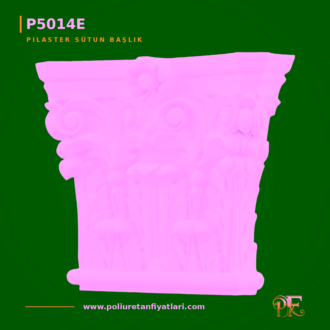 Poliüretan Desenli Pilaster Sütun Başlığı 45x198x167 mm