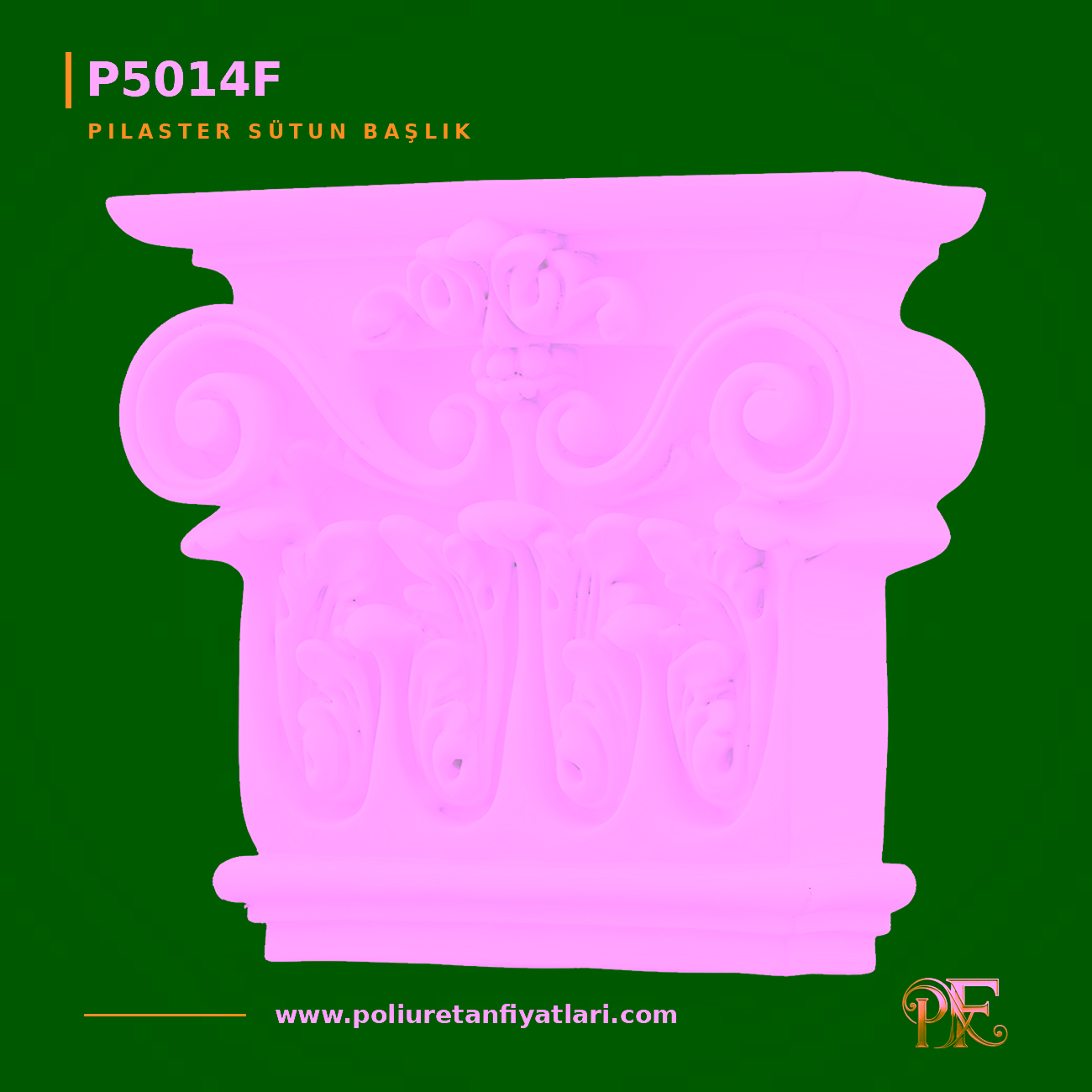 Poliüretan Klasik Oyma Motifli Pilaster Sütun Başlığı 19 cm