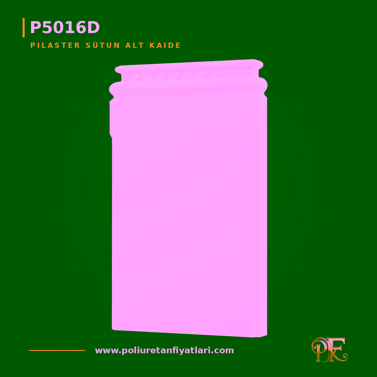 Poliüretan Noktalı Klasik Pilaster Sütun Alt Kaidesi 29x196 mm
