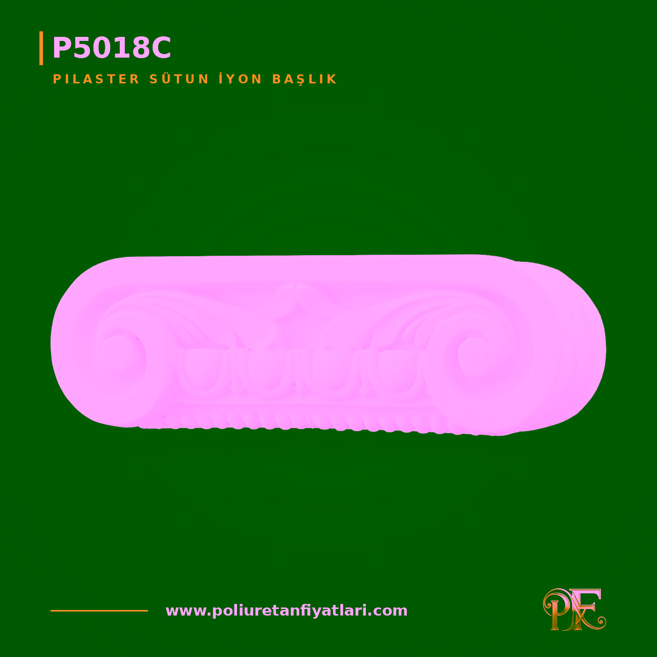 Poliüretan İyon Pilaster Sütun Başlığı 64x260x82 mm
