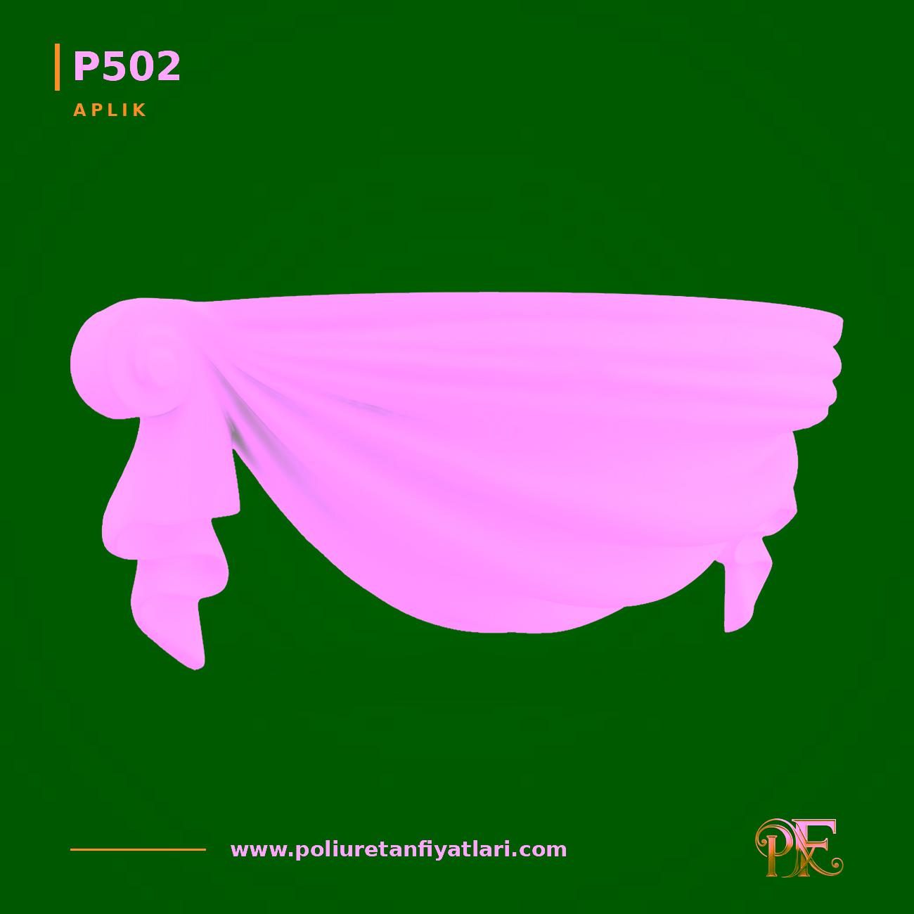 Poliüretan Drapaj Desenli Aplik Niş Modeli 20x50 cm