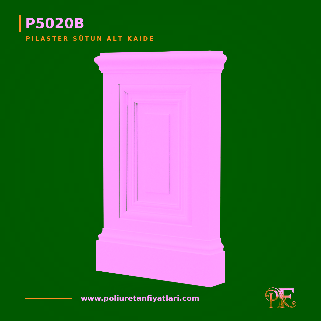 42x227x362 mm Poliüretan Pilaster Sütun Alt Kaidesi Modeli