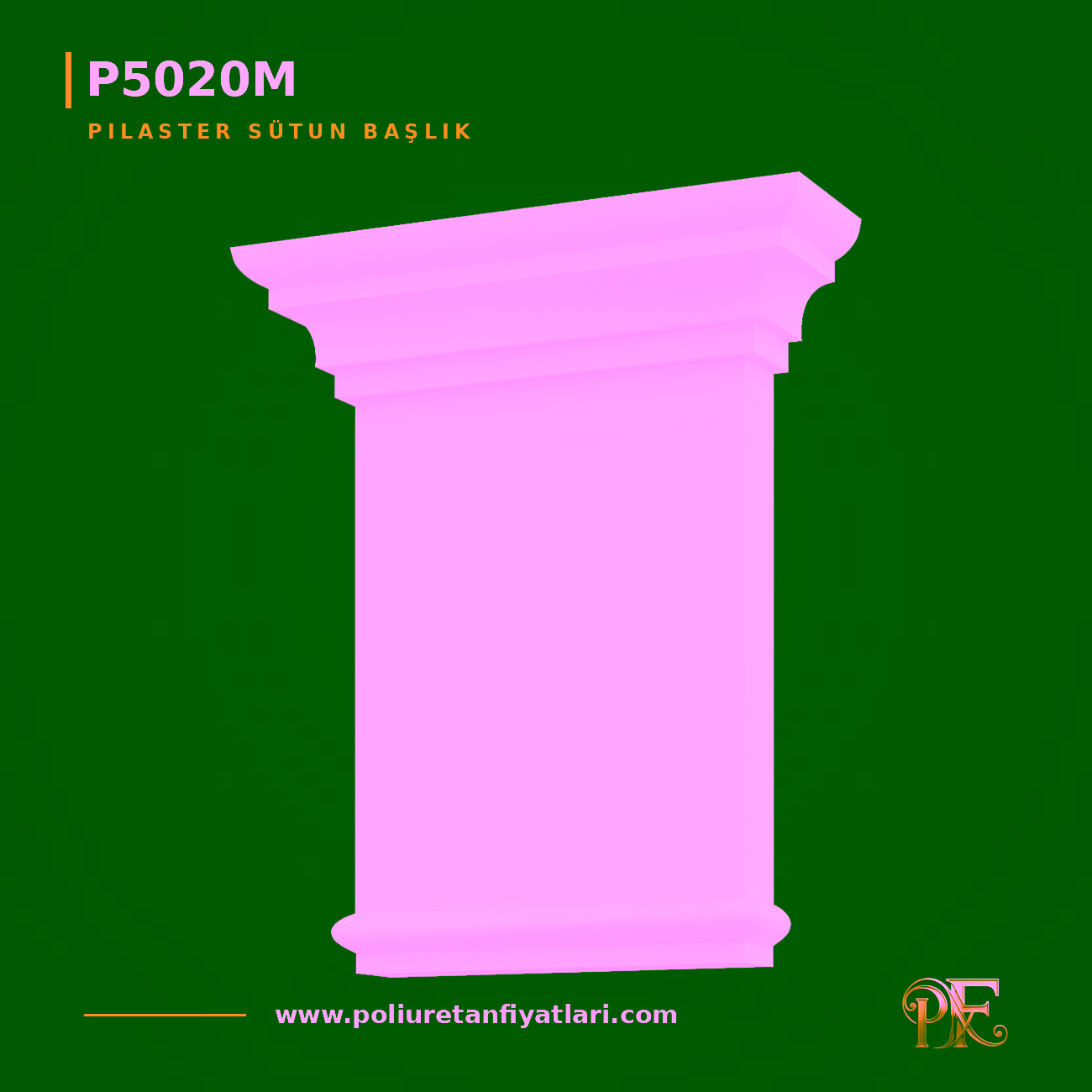 Poliüretan Pilaster Sütun Başlığı 74x259x310 mm Modeli