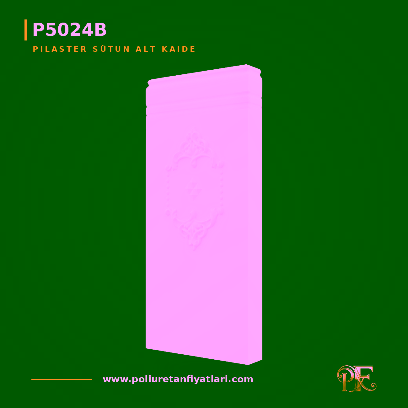Poliüretan Pilaster Sütun Alt Kaidesi 70x285x650 mm