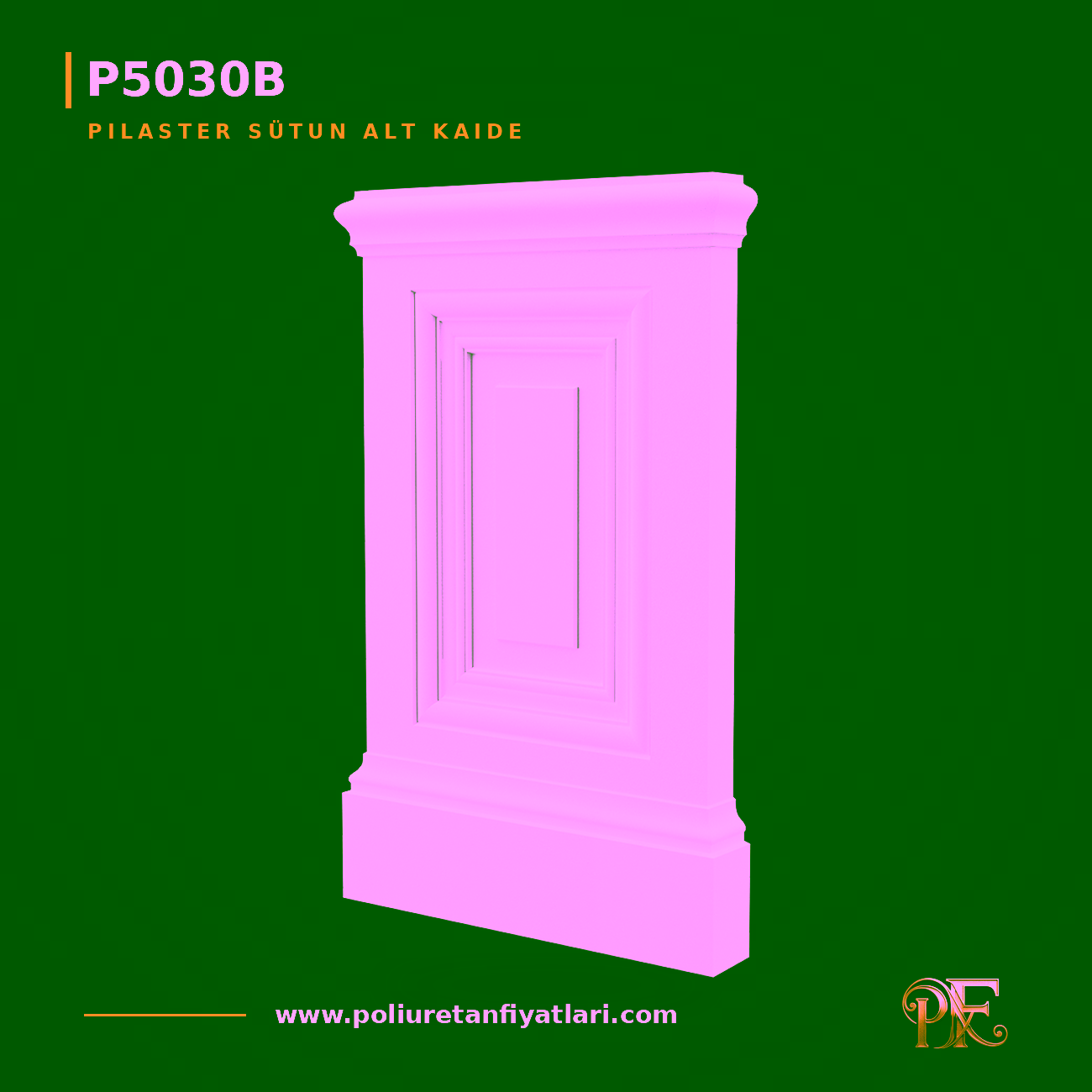 Poliüretan Kademeli Pilaster Sütun Alt Kaidesi 49x340x555 mm
