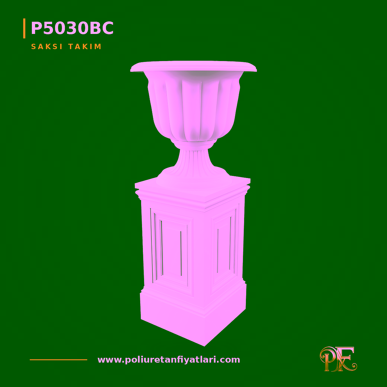 Poliüretan Saksı Takımı Pilaster Sütun 47.5x106.6 cm