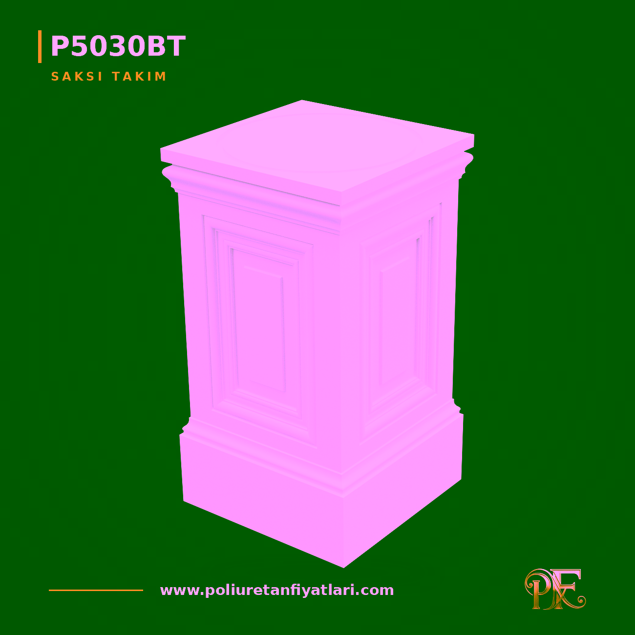 Poliüretan Pilaster Sütun Kaidesi 33x33 cm Saksı Altlığı Modeli
