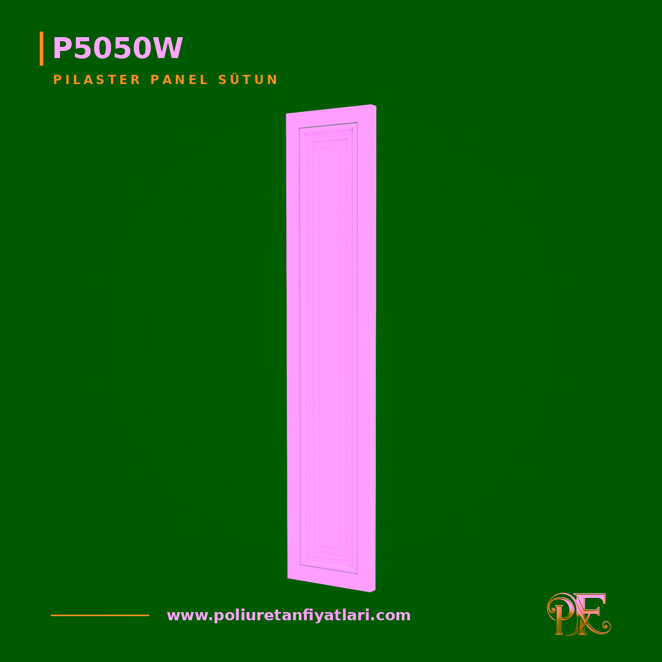Poliüretan Düz Panel Pilaster Sütun 50x502x2400 mm